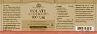 Solgar Folate 1000 µg (AS Metafolin®)