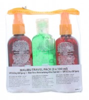 Malibu 3 Pack (Spf10 Dry Oil Spray, Spf15 Dry Oil Spray, Aloe Vera A/Sun)