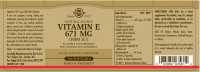 Solgar Vitamin E 671 MG (1000 IU)