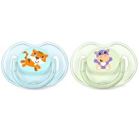 Philips Avent Classic Soothers Tiger & Hippo 0-6M