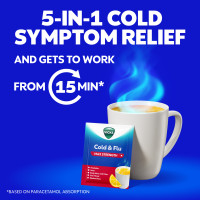 Vicks Cold & Flu Max Strength Lemon Hot Drink Sachets