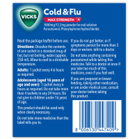 Vicks Cold & Flu Max Strength Lemon Hot Drink Sachets