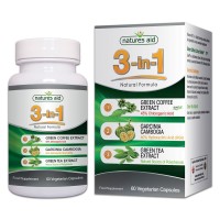 Natures Aid 3-IN-1 Natural Formula With Green Coffee (Svetol), Garcinia Cambogia And Green Tea