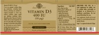 Solgar Vitamin D3 400 IU (10 µg)
