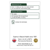 Natures Aid Serrapeptase 80,000iu (Enteric Coating) (Suitable For Vegetarians And Vegans)