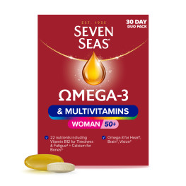 Seven Seas Omega-3 & Multivitamins Woman 50+ Supplements, 30-Day Pack