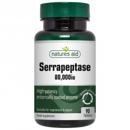 Natures Aid Serrapeptase 80,000iu (Enteric Coating) (Suitable For Vegetarians And Vegans)