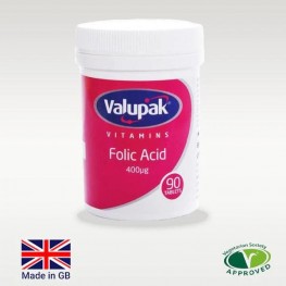 Valupak Folic Acid 400ug Tabs 90'S