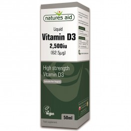 Natures Aid Vegan Vitamin D3 Liquid 2500iu (62.5mcg)