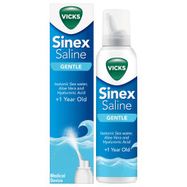 Vicks Sinex Gentle Saline Nasal Spray, 120ml - 3-IN-1 Action Suitable From 1 Year+