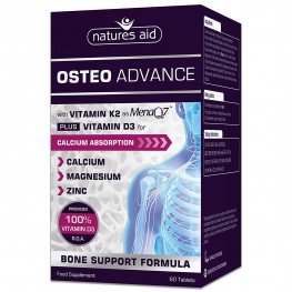Natures Aid Osteo Advance With Menaq7 With Calcium, Magnesium, Zinc & Vitamin K2