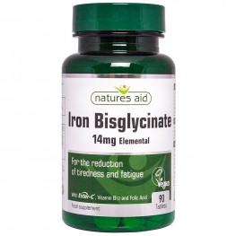 Natures Aid Iron Bisglycinate With Ester C, Vitamin B12, Folic Acid