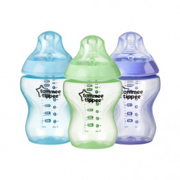 Tommee Tippee Closer TO Nature Colour MY World Bottle Blue 3pk