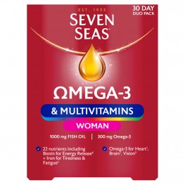 Seven Seas Omega-3 & Multivitamins Woman 30 Day 60 Capsules/Tablets Duo Pack