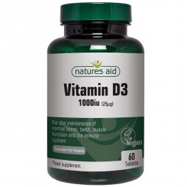 Natures Aid Vegan Vitamin D3 1000iu (25ug)
