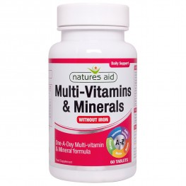 Natures Aid Multi-Vitamins & Minerals (Without Iron) (Suitable For Vegetarians & Vegans)