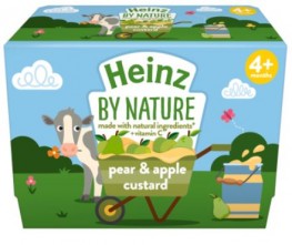 Heinz Pear & Apple Custard 4pk