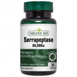 Natures Aid Serrapeptase 80,000iu (Enteric Coating) (Suitable For Vegetarians And Vegans)