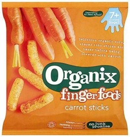 Organix Finger Foods Snack Carrot Sticks Stage 2