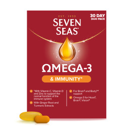 Seven Seas Omega-3 Fish Oil & Immunity, With Vitamin C, Vitamin D, Duo Pack: 30 Capsules+30 Tablets