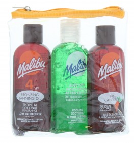 Malibu 3 Pack (Spf4 Bronzing Oil, Fast Tanning Oil, Aloe Vera Aftersun Gel)