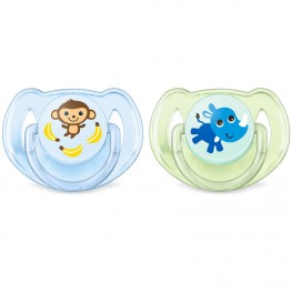Philips Avent Classic Soothers Monkey & Rhino 6-18m