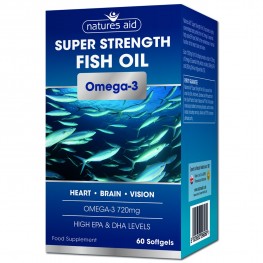 Natures Aid Super Strength Fish Oil (Omega 3) - Providing 720mg OF Omega 3 Fatty Acids