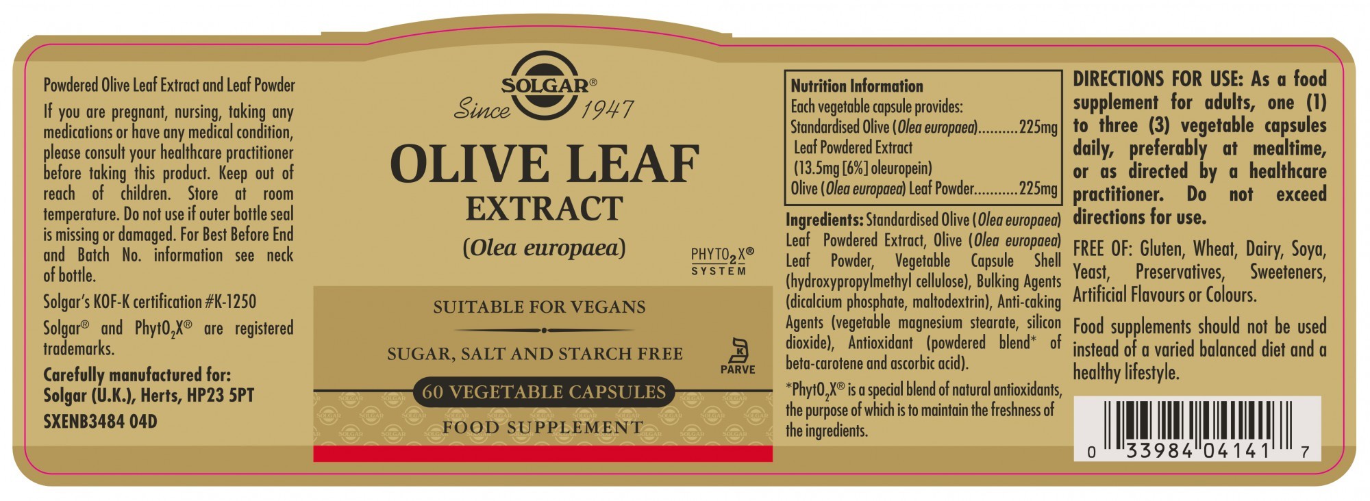 Solgar Olive Leaf Extract