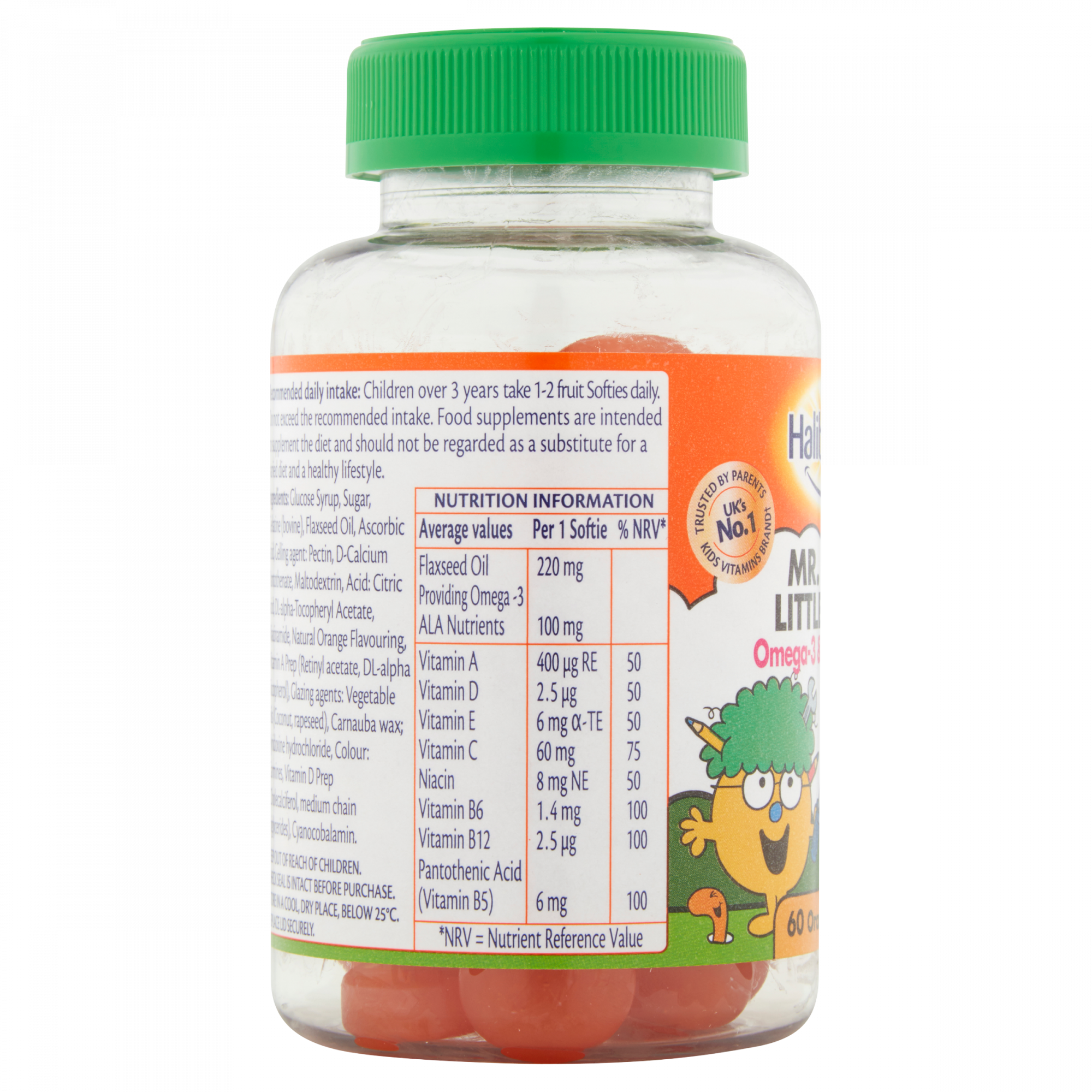Haliborange Mr. Men Little Miss Omega-3 & Multivitamins 60 Orange Softies For Kids 3-7