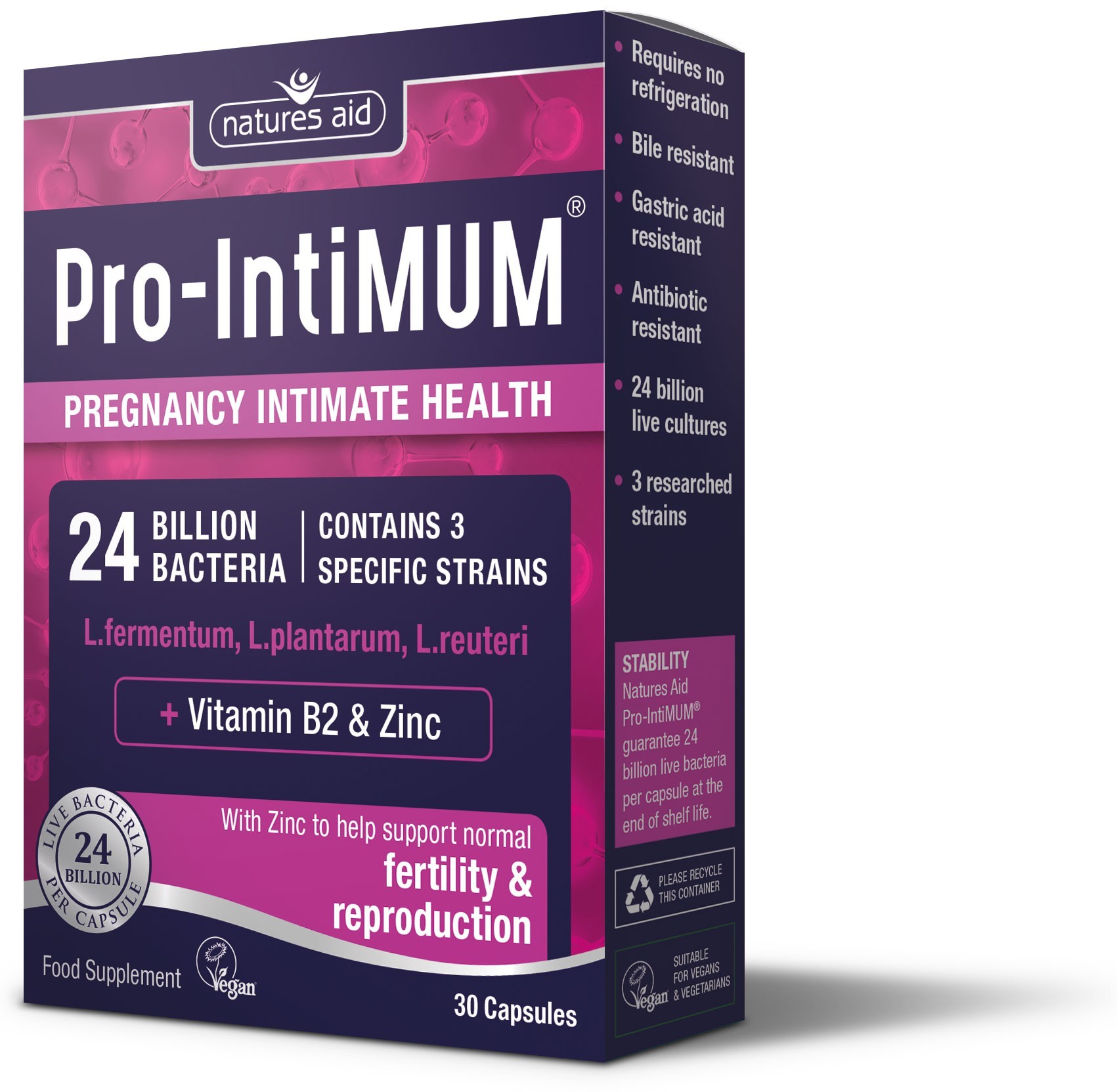 Natures Aid Pro-Intimum (24 Billion Bacteria) Fertility & Reproduction With Vitamin B2 & Zinc