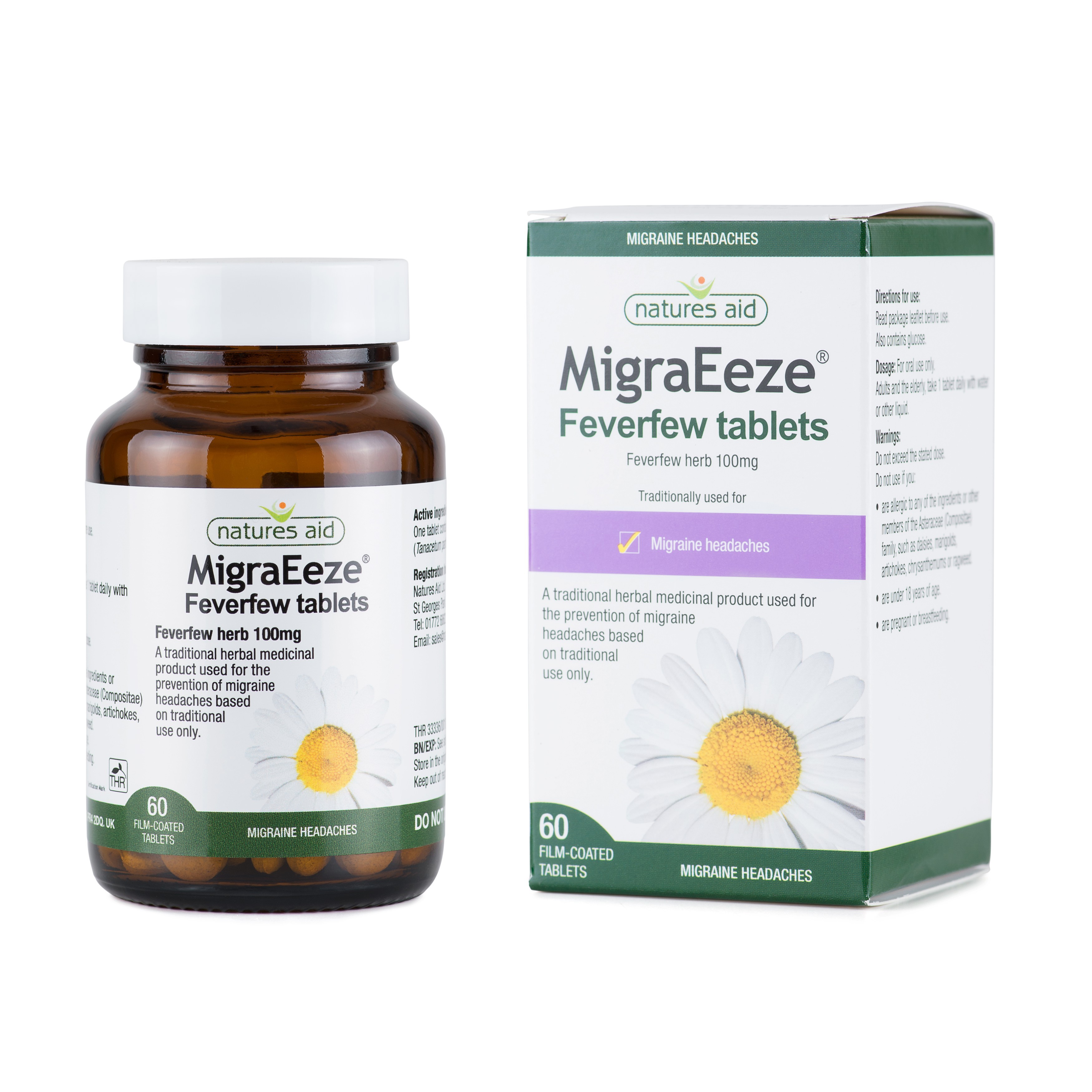 Natures Aid Migraeeze Feverfew 100mg