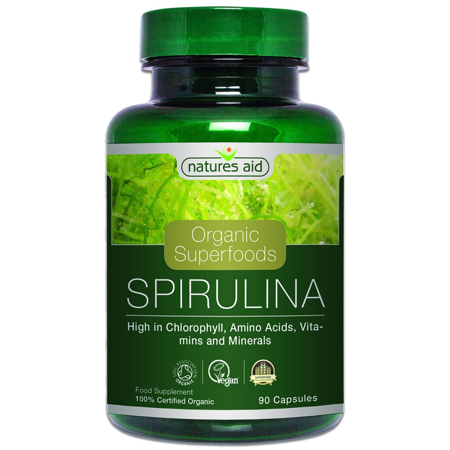 Natures Aid Organic Spirulina 500mg
