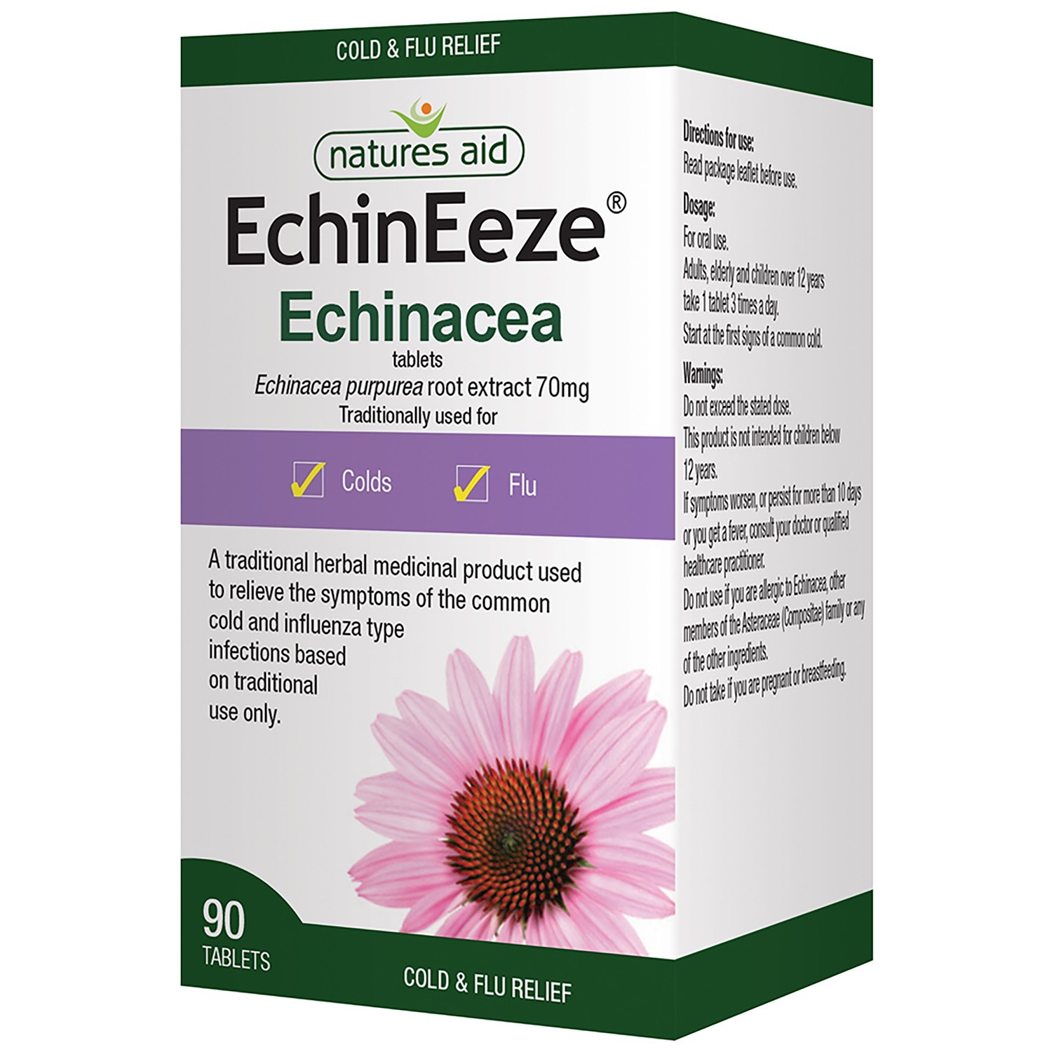 Natures Aid Echineeze 70mg (Equivalent 460mg -530mg OF Echinacea)