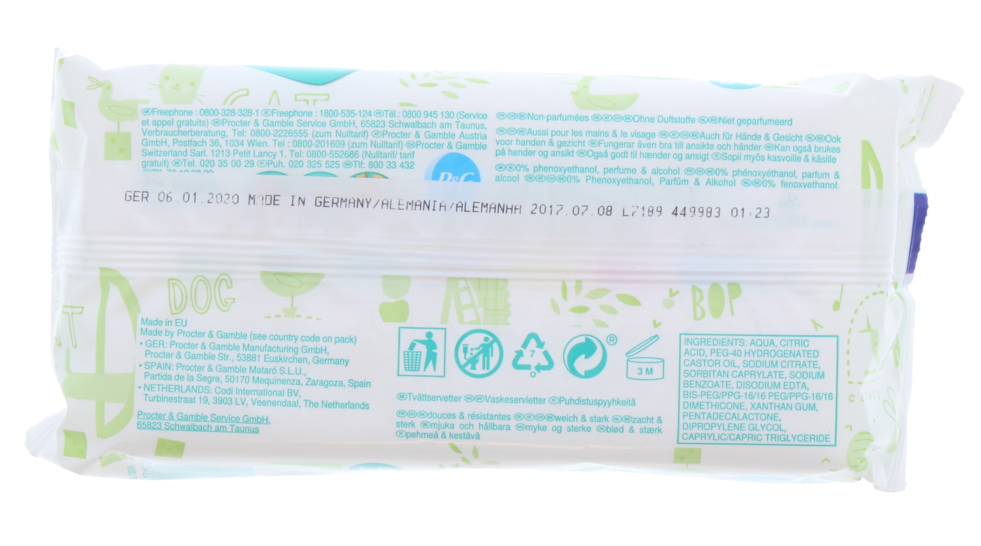 Pampers Wipes Natural Clean Unscented