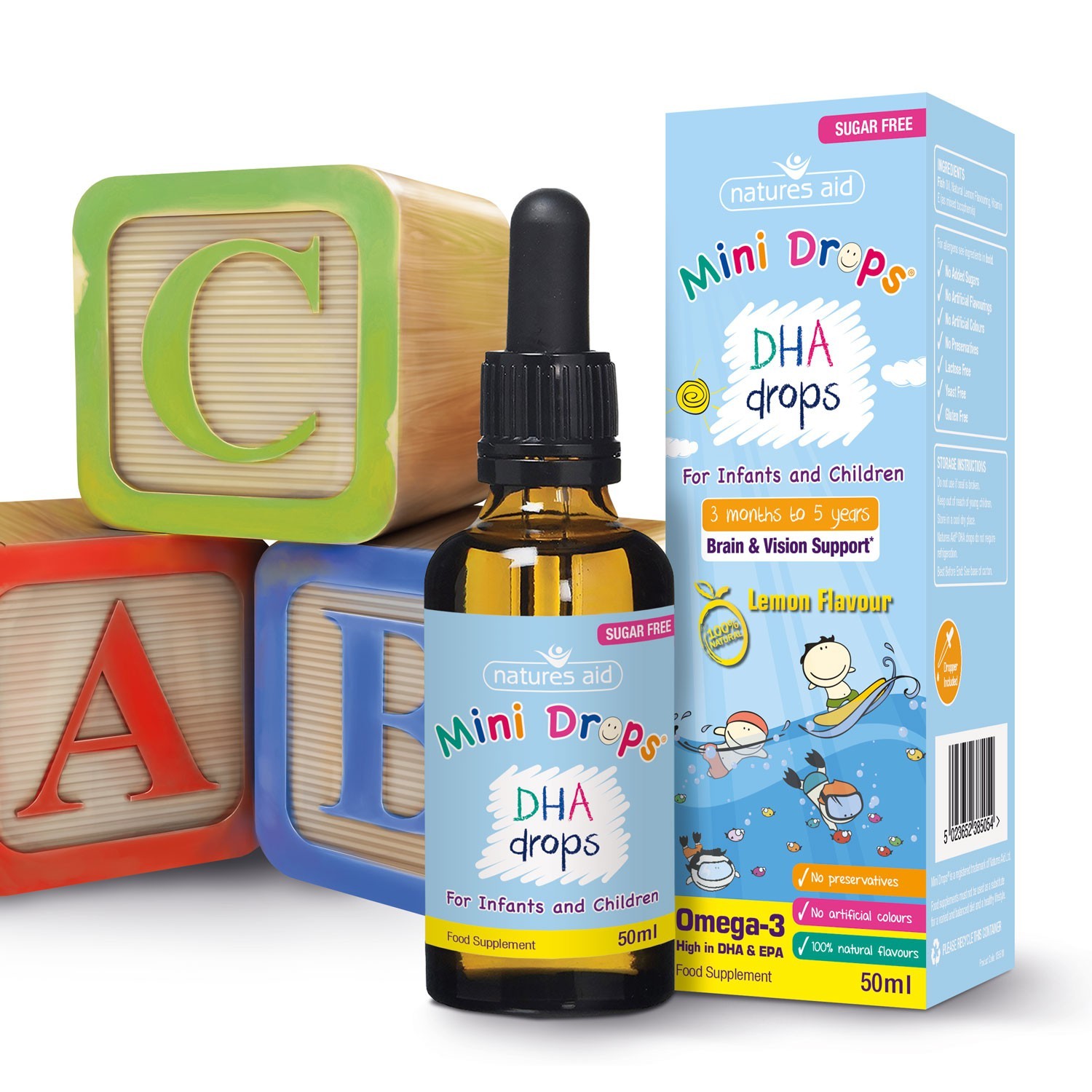 Natures Aid (3 Months-5 Years) Dha Mini Drops For Infants & Children