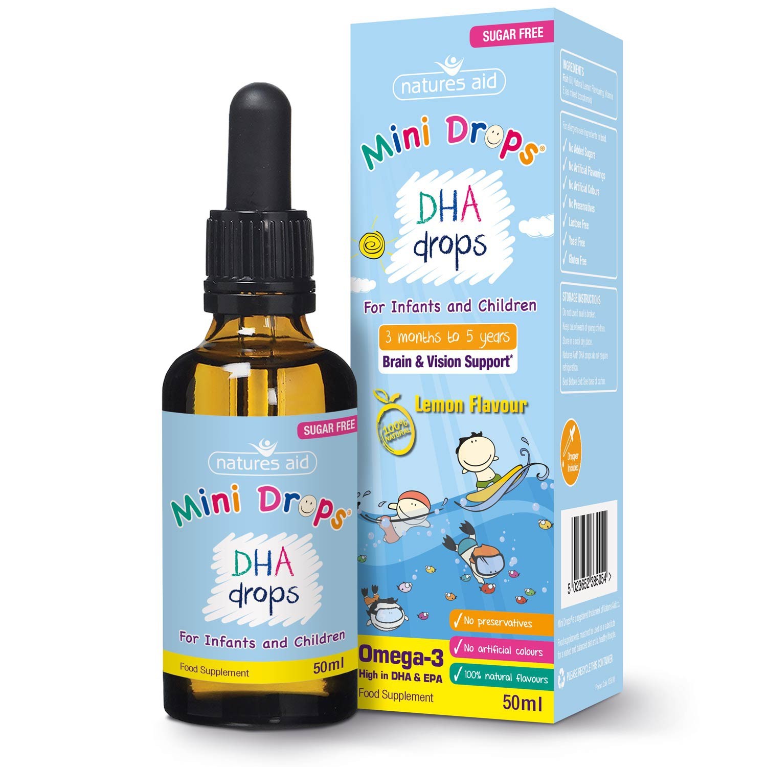 Natures Aid (3 Months-5 Years) Dha Mini Drops For Infants & Children