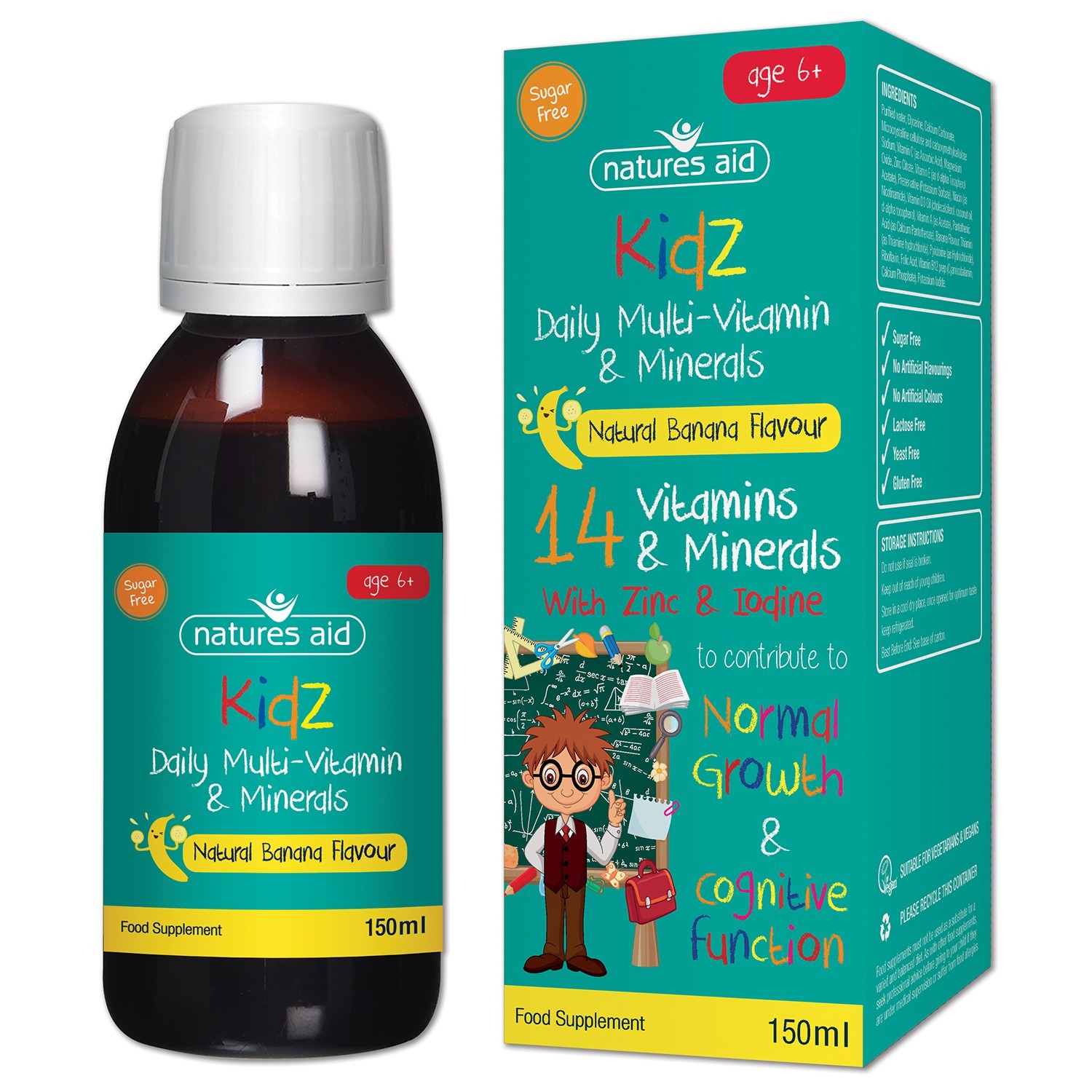 Natures Aid (6-12 Years) Kidz Multi-Vitamins & Minerals