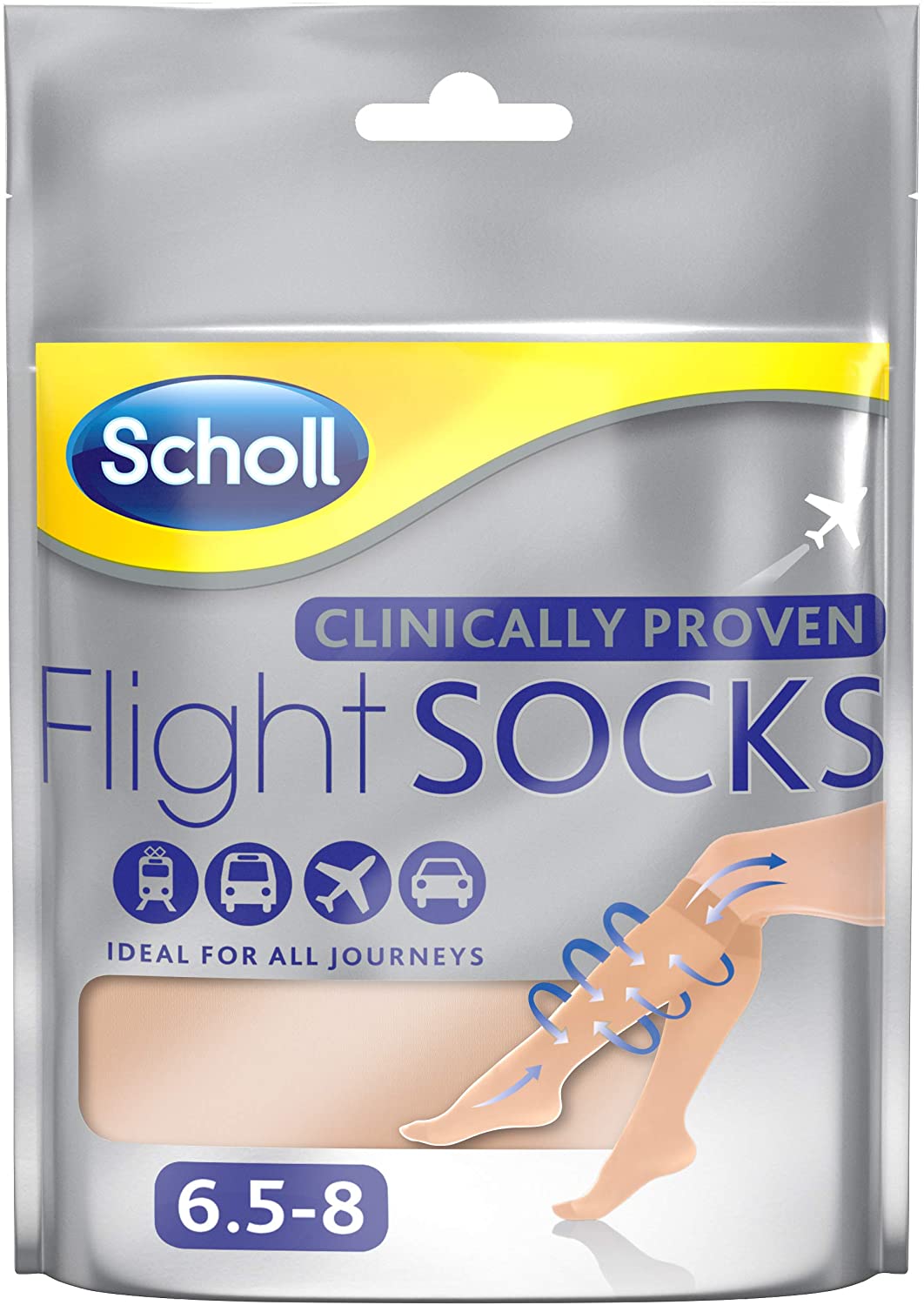 Scholl Flight Socks Sheer Size 6.5-8 - Connective Pharma