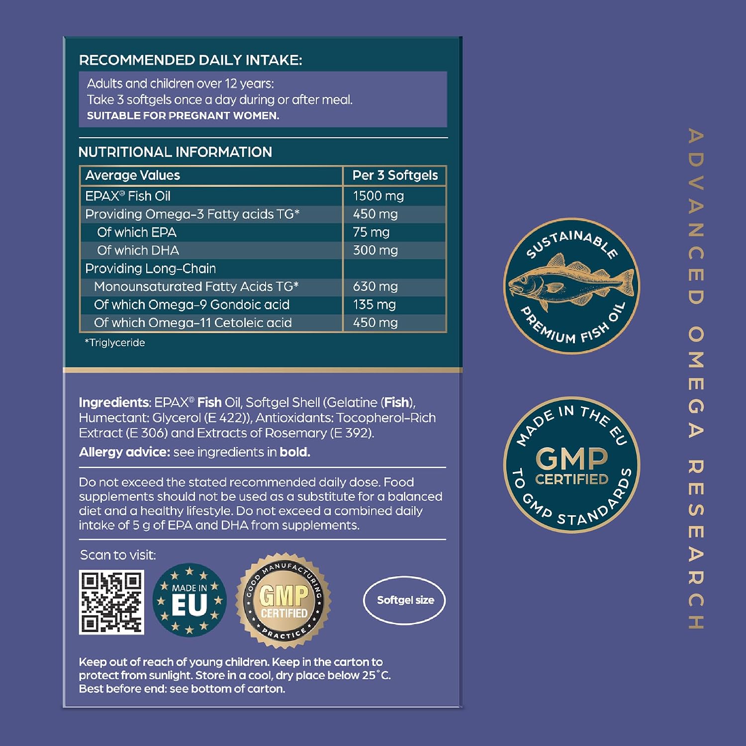 Minadex Nordic Omega Concentrate 60 Softgels