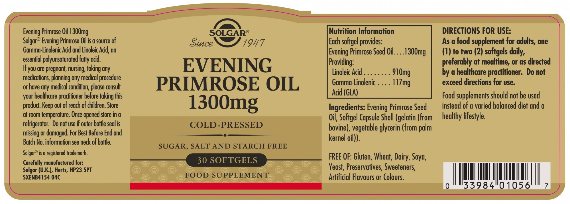 Solgar Evening Primrose Oil 1300 MG