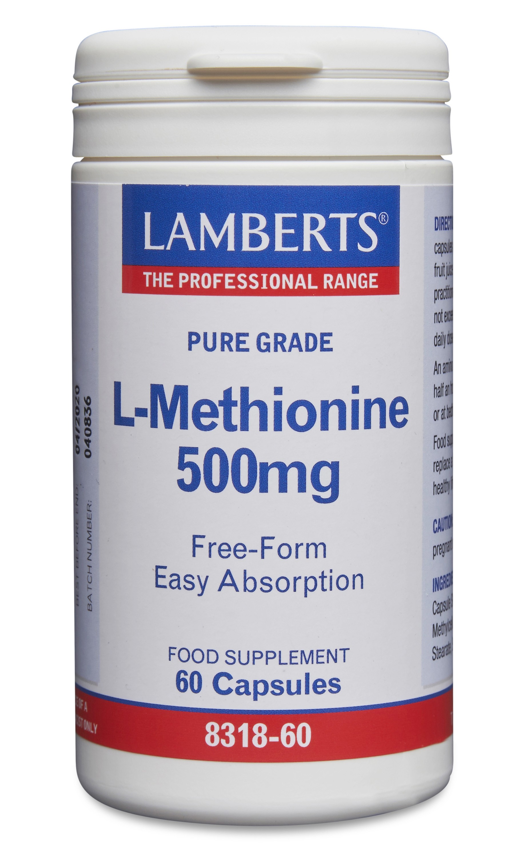 Lamberts L-Methionine 500mg