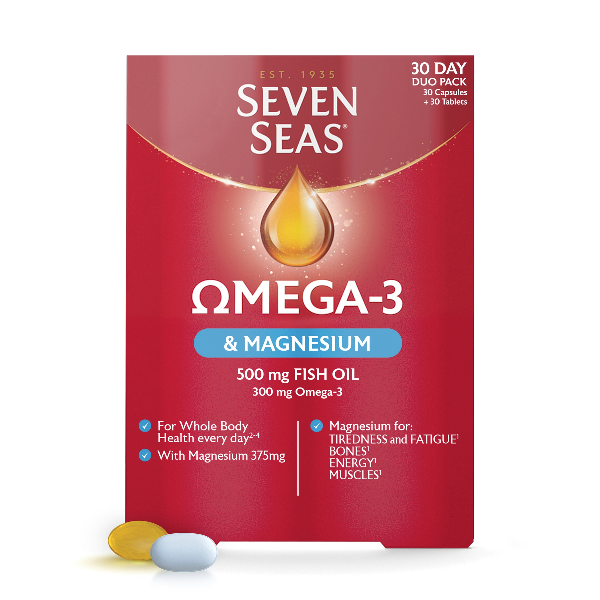 Seven Seas Omega-3 Fish Oil & Magnesium With Vitamin D 30 Day Duo Pack