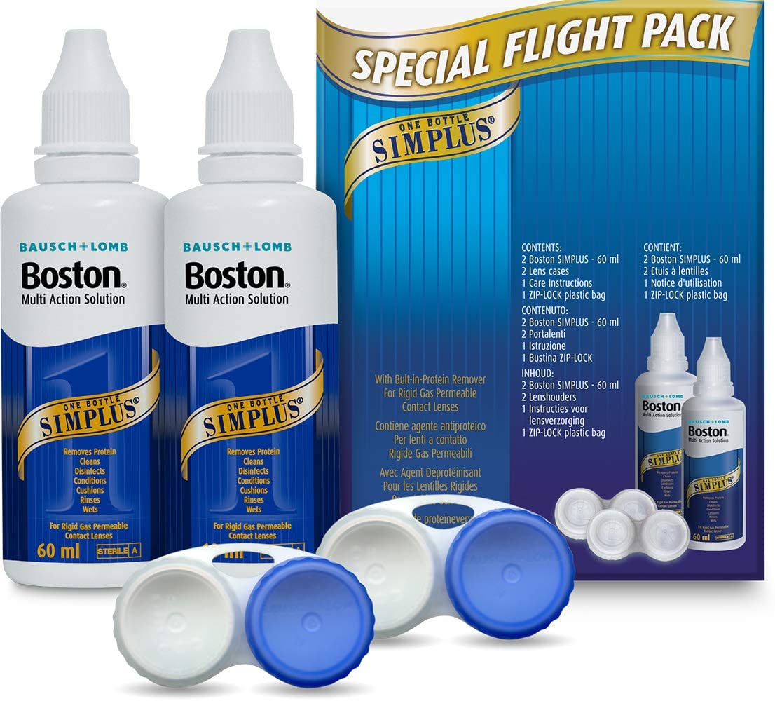 Boston Simplus Rgp Lens Care Multi Action Solution Flight Pack 60ml ...