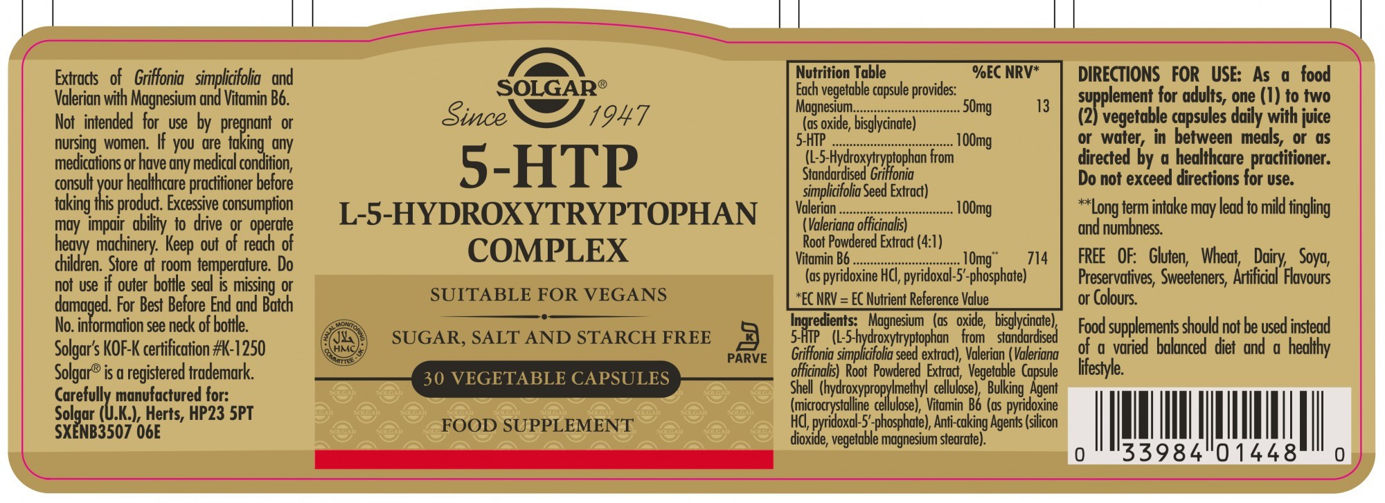 Solgar ﻿5-Htp (L-5-Hydroxytryptophan)