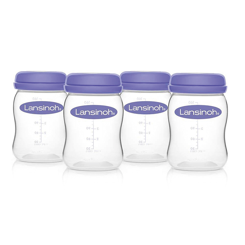 Lansinoh Plastic Milk Storage Bottles 4pk