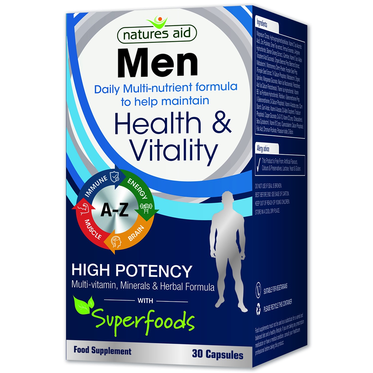 Natures Aid Men'S Multi-Vitamins & Minerals (With Superfoods)