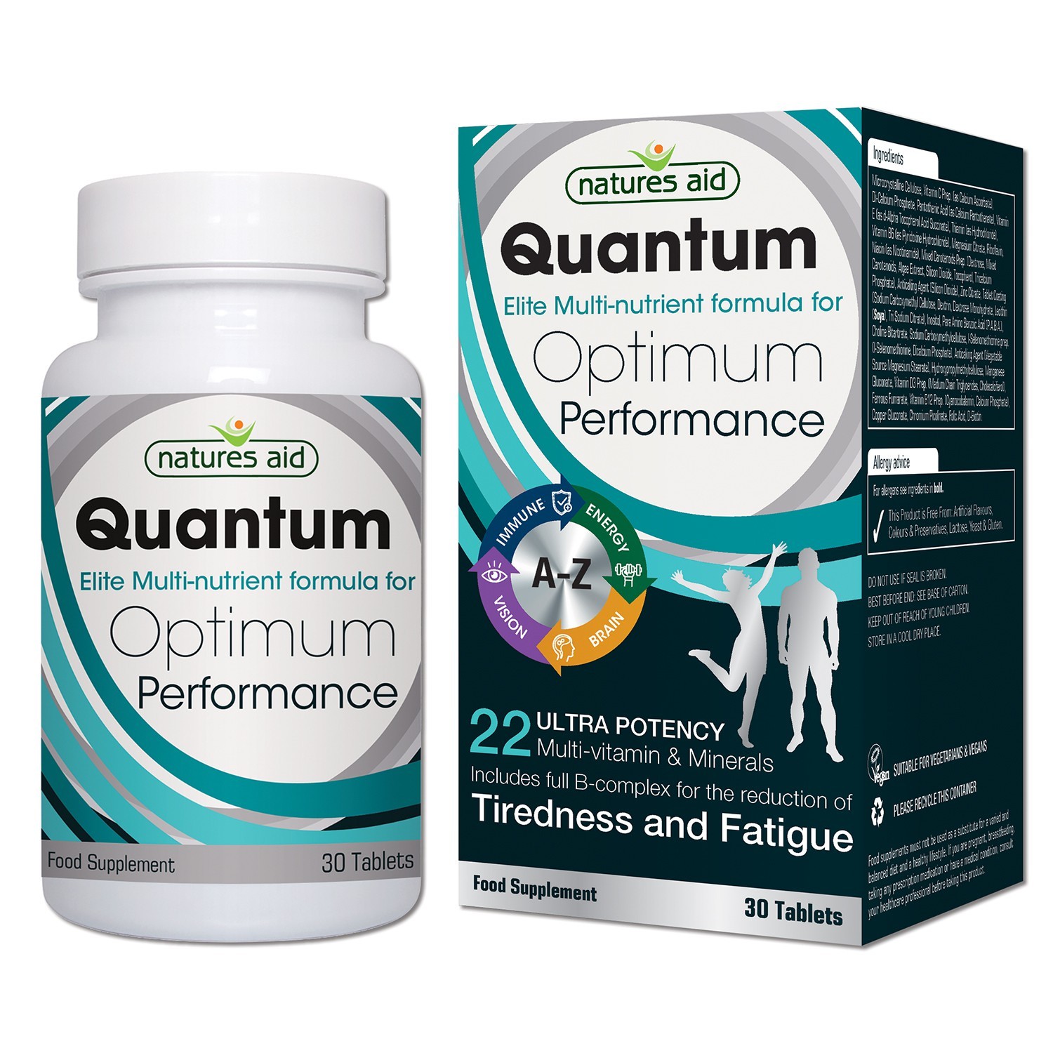 Natures Aid Quantum Ultra Potency Multi-Vitamins & Minerals (Iodine Free)