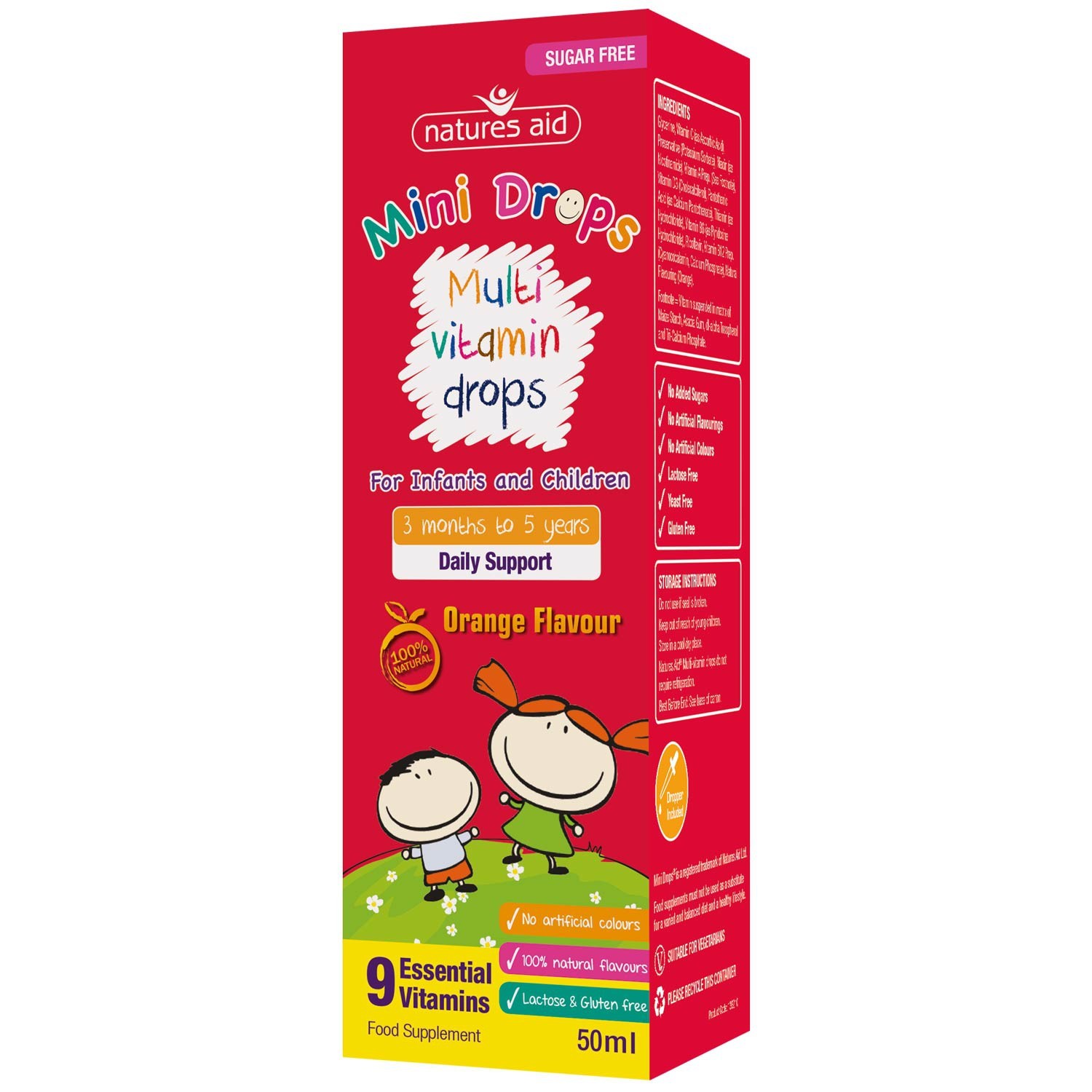 Natures Aid (3 Months-5 Years) Multi-Vitamin Mini Drops For Infants & Children