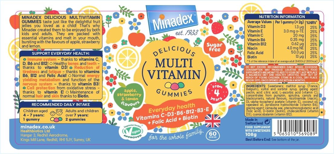 Minadex Multivitamin Gummies 60 Pieces