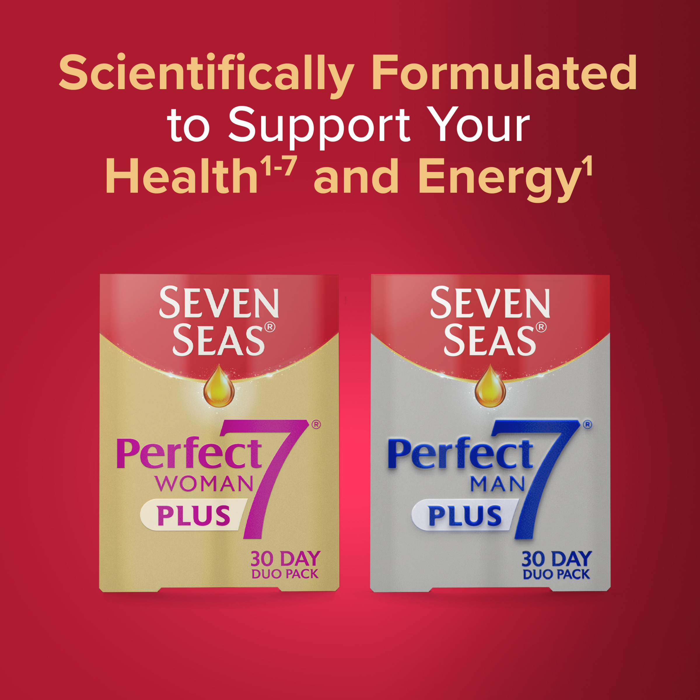 Seven Seas Perfect7 Man Plus, Multivitamin With Omega-3 & Vitamin D, 30 Tabs+30 Caps, 1 Month Supply